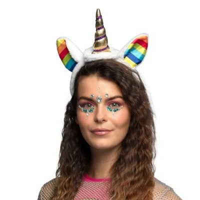Afbeelding van Tiara Eenhoorn met regenboog oortjes