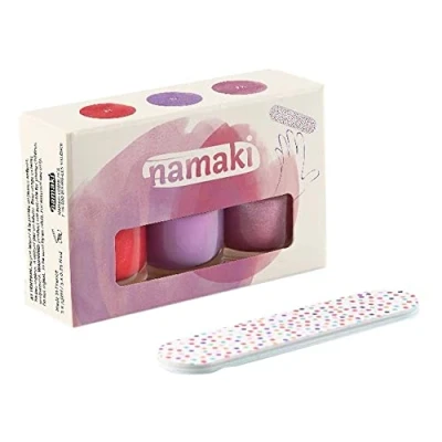 Afbeelding van Namaki Nagellakset Morello kersen, paars, roze glitter