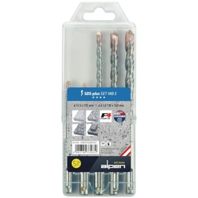 Afbeelding van ALPEN MAYKESTAG 0080705680100 Staal Beton spiraalboren set 5 mm, 6 8 10 mm SDS Plus 1 set(s)