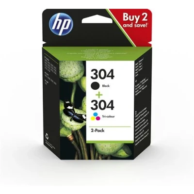 Afbeelding van HP 304 (3JB05AE) Inktcartridge Zwart + 3 kleuren Voordeelbundel