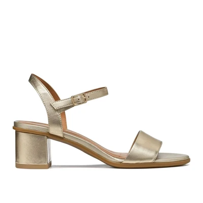 Afbeelding van Geox Aurely Sandalen, Dames, Maat: 38, Light gold Schaapsleer