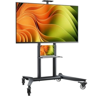 Afbeelding van ONKRON mobiele tv beugel voor tv&#039;s van 55 tot 90 inch kg, in hoogte verstelbaar met VESA wielen max 800 x 600, draagbare houder op wielen/mobiele trolley, houder,