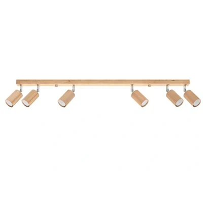 Afbeelding van Sollux Lighting Plafondspot BERG 6 natuurlijk hout
