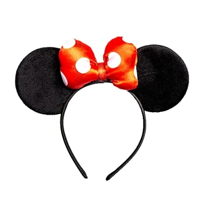 Afbeelding van Peers Hardy Disney V700050L.PH haarband Minnie Mouse met strik, rood/zwart/wit, één maat, kunststof, Zonder edelsteen, One Size, Stof van edelsteen