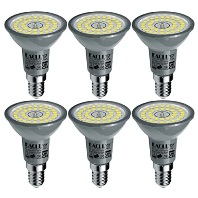 Afbeelding van EACLL Set van 6 E14 ledlampen, koudwit, W, vervangt 100 W R50 halogeenlampen, 820 lumen, 6000 K, AC 230 V, flikkervrij, spaarlamp, stralingshoek