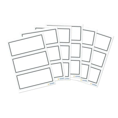 Afbeelding van Huismerk Herma 5711 Etiket Schrift Kader 36x80mm Grijs/Wit 1Pakje met 6 velletjes stickers