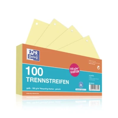 Afbeelding van Oxford 100 tabbladen van gekleurd karton, geel