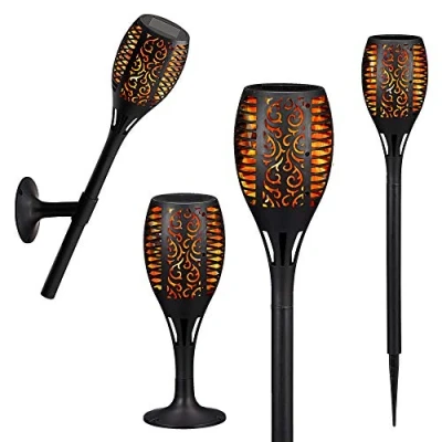 Afbeelding van Solar tuinlamp/tuinfakkel met vlameffect op zonne energie 58 cm Prikspots tuinverlichting