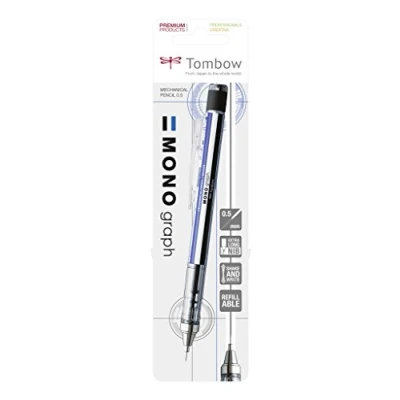 Afbeelding van Tombow Monograph Vulpotlood 0,5mm Blauw/Wit/Zwart Blister