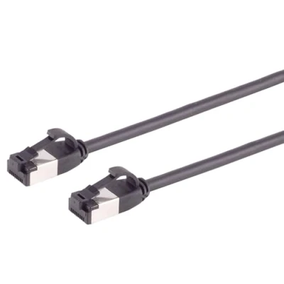 Afbeelding van 5 m Cat 8.1 LAN netwerkkabel (1 stuk) 8 ethernetkabel met RJ45 stekker dun en 40 Gbps overdrachtssnelheid zwart