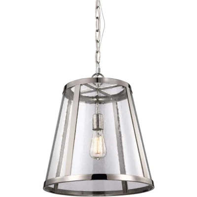 Afbeelding van Feiss LED Pendelarmatuur Harrow 1X E27 Max 60W Dimbaar Polished Nickel