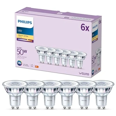 Afbeelding van Philips LED Spot 50 W GU10 Warmwit licht 6 stuks