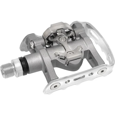 Afbeelding van Pedaalset SPD Shimano M324 met plaatje SM SH56 enkelzijdige binding zilver