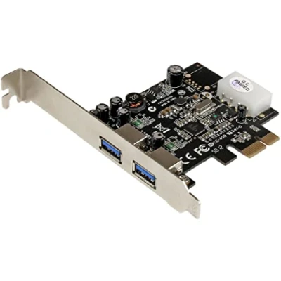 Afbeelding van StarTech.com PCI Express naar 2 poorts USB 3.0 (5Gbps) controllerkaart met UASP LP4 voeding (PEXUSB3S25)