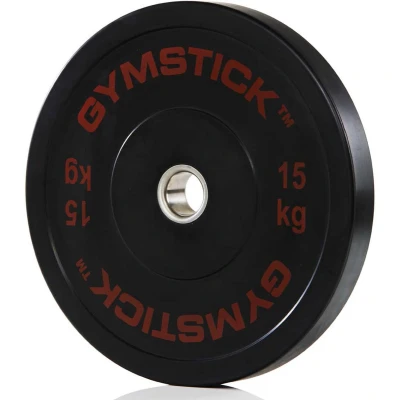 Afbeelding van Gymstick 15kg Olympische Bumper Plate Zwart 15 kg