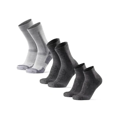 Afbeelding van DANISH ENDURANCE Wandelsokken Set met Merino Wol, voor Dames &amp; Heren, Verschillende Soorten Voering, 3 paar, Grijs, 43 47 EU