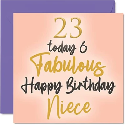 Afbeelding van Fantastische kaart voor de 23e verjaardag nichtje 23 Today &amp; Fabulous verjaardagskaart van oom Tante 145 mm x