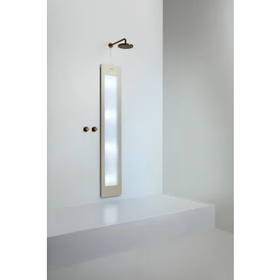 Afbeelding van Sunshower Round Plus Large infrarood en UV inbouw/opbouw 185x33x10cm Sand White