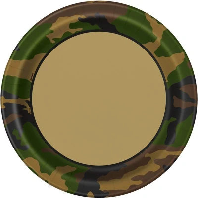 Image de Assiettes militaires camouflage 23cm 8 pièces