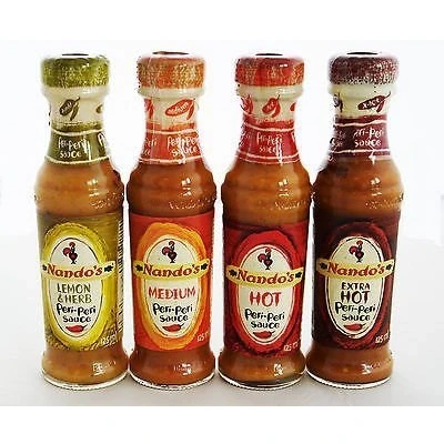 Afbeelding van Nandos Peri Sauzen 125 ml citroen en gras, medium, warm + extra scherpe saus