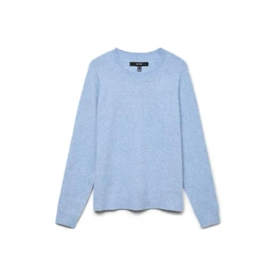 Image de VERO MODA Vmdoffy Ls Blouse à col rond Ga Noos pour femme, Blue Jasper/détail : chiné, L