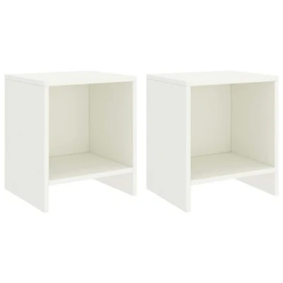 Afbeelding van Nachtkastjes 2 st 35x30x40 cm massief grenenhout wit