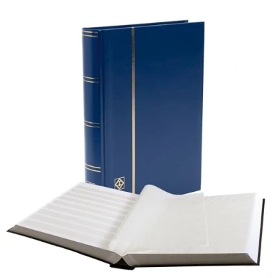 Afbeelding van Postzegelinsteekalbum met 64 witte bladzijden Basic W blauw