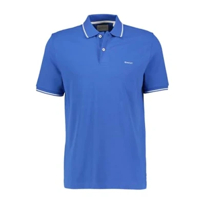 Afbeelding van Gant Tipping Piqué Poloshirt Blauw Maat 3XL Heren