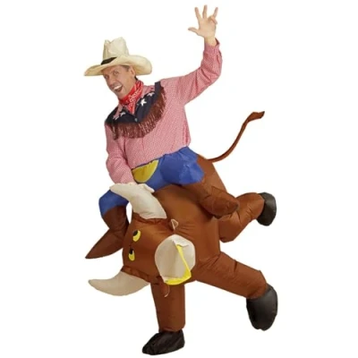 Afbeelding van Widmann Cowboy &amp; Cowgirl Kostuum Woedende Rodeo Stier Bruin One Size Carnavalskleding Verkleedkleding