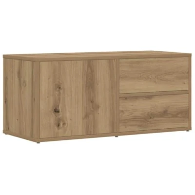 Image de vidaXL Meuble TV chêne artisanal 80x34x35,5 cm bois d&#039;ingénierie856011
