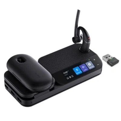 Afbeelding van Yealink BH71 WORKSTATION PRO hoofdtelefoon/headset Draadloos In ear Kantoor/callcenter Bluetooth Oplaadhouder Zwart