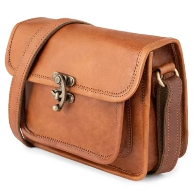 Afbeelding van Berliner Bags Vintage Helena lederen schoudertas dames handtas bruin, Bruin