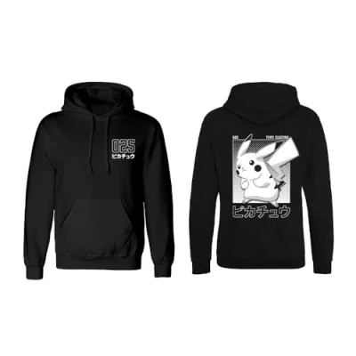 Afbeelding van Uniseks Hoodie Pokémon Halftone Pikachu Zwart XL
