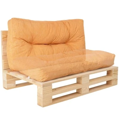 Afbeelding van Bananair Comfortabel palletkussen voor buiten, duurzaam, uv bestendig en waterafstotend Kussen tuinmeubelen, balkon, terras (veelzijdig zitkussen of rugleuning, 120 x 60 cm, oranje)