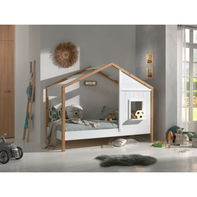 Afbeelding van LUCEVI Babs 91 Huisbed 90x200cm Wit/ Bruin