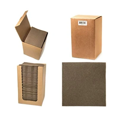 Afbeelding van Alvotex Chic Airlaid 100 handdoeken Maritime Maritiem 20 x cm 1/4 laags stofachtig premium kwaliteit bruin