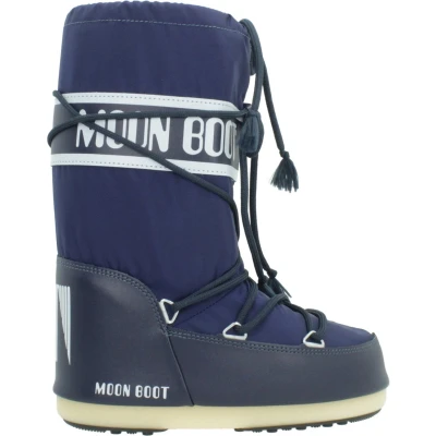 Afbeelding van Moon Boot ICON Unisex Veterlaarzen voor kinderen, Maat: 23 26, Blue Imitatieleer/ textiel