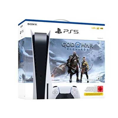 Image de Sony PlayStation 5, CFI 1216A, 825GB SSD, Disc Edition, White + God of War Ragnarok Voucher