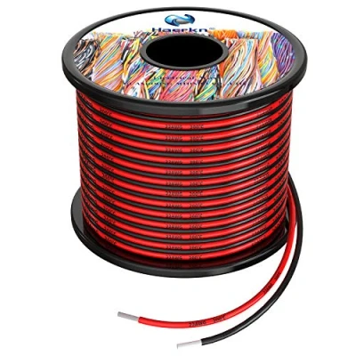 Afbeelding van 22awg 0,3mm² siliconen elektrische draadkabel 2x30 meter zuurstofvrij hoge temperatuur bestendig verstrengelde vertind koperdraad
