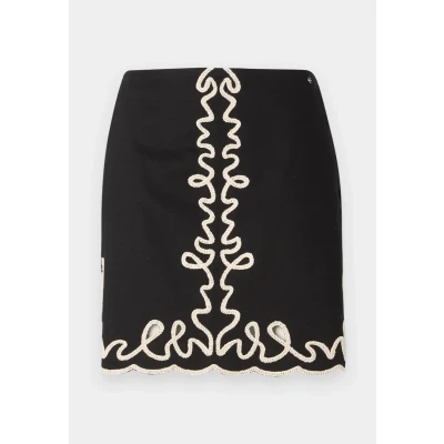 Afbeelding van HUGO BOSS dames C_Valembroi mini rok met borduring in de kleur Zwart, maat: 34