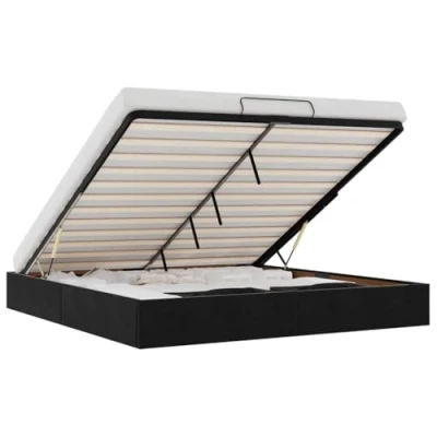Image de vidaXL Cadre de lit sans matelas noir 160x200 cm velours347581
