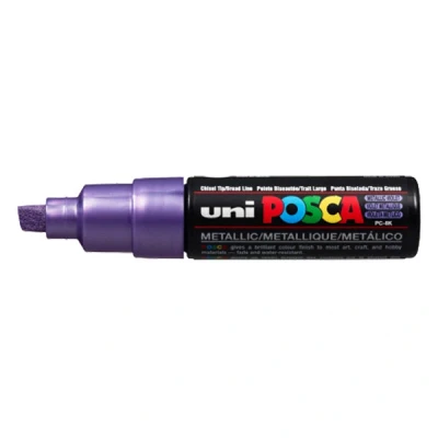 Image de Uni ball Posca Marqueur pointe large biseautée Violet métal