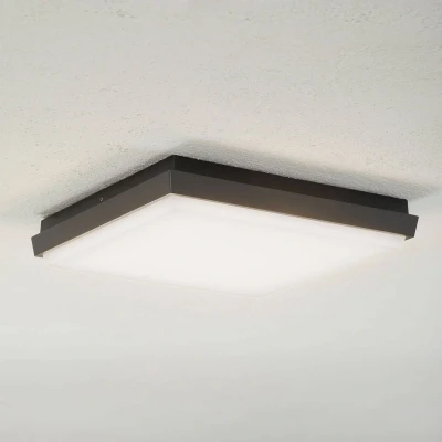 Afbeelding van Lucande LED plafondlamp polycarbonaat, drukgegoten aluminium H: 4.9 cm wit, donkergrijs
