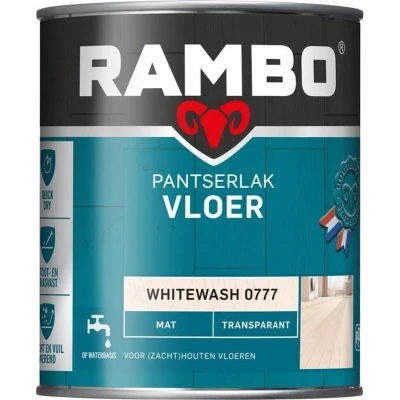 Afbeelding van Rambo Pantserlak Vloer Transparant Mat Sneldrogend Vocht &amp; Vuilwerend Whitewash 2.5L