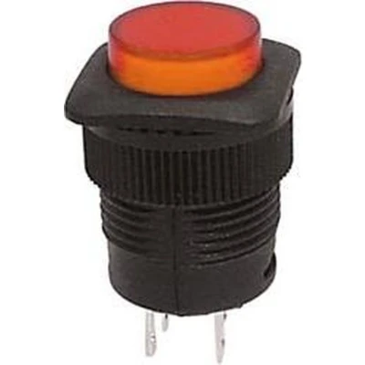 Afbeelding van Drukknop Plat Roestvrij Staal Dpst 1No 1Nc Oranje Ring