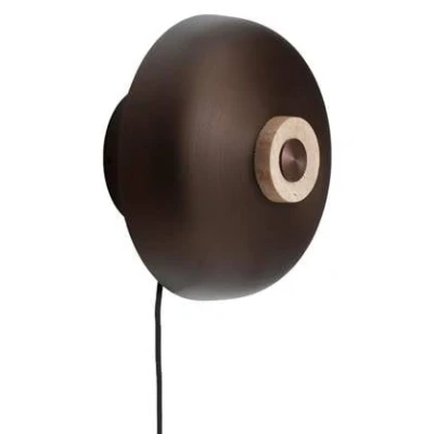 Afbeelding van Audo Copenhagen Reverse wandlamp met snoer Sand TravertineBronzed