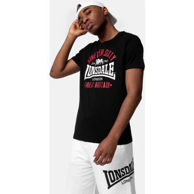 Afbeelding van Lonsdale Normale Passform Kilchoan Tshirt print, Heren, Maat: 3XL, White black grey