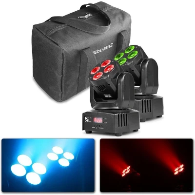 Afbeelding van Moving head BeamZ MHL36 set van 2 LED movingheads in tas