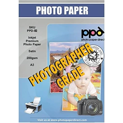 Afbeelding van PPD A3 x 50 vellen fotopapier Super Premium Satijn, Medium Gewicht 200 g, Inkjet, Sneldrogend, Microporeus, Waterbestendig 82
