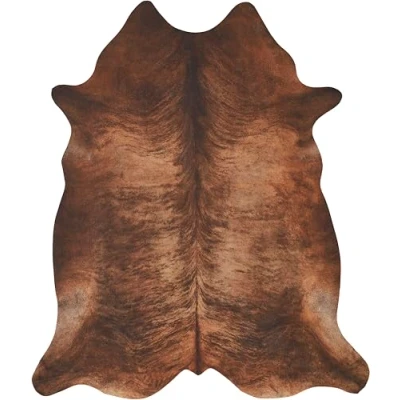 Image de andiamo Amarillo Tapis en fourrure synthétique pour chambre à coucher, salon Impression photo Marron/noir 125 x 155 cm